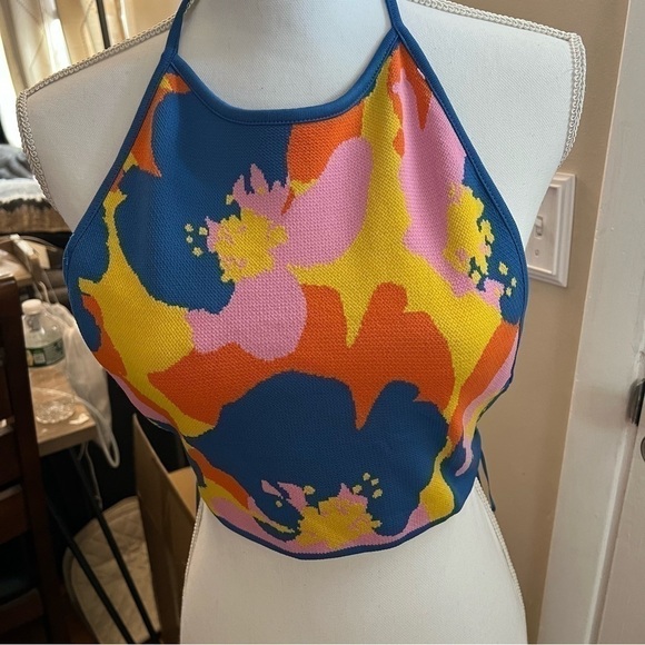 Zara MULTICOLOR HALTER TOP (M) - Picture 3 of 17